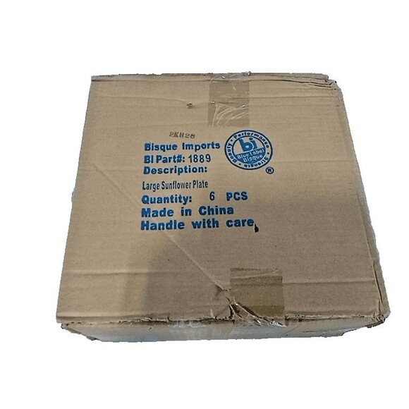 6 Pack - BISQUE IMPORTS Large Sunflower Plate  - Ready to Paint 11" - Picture 2 of 7